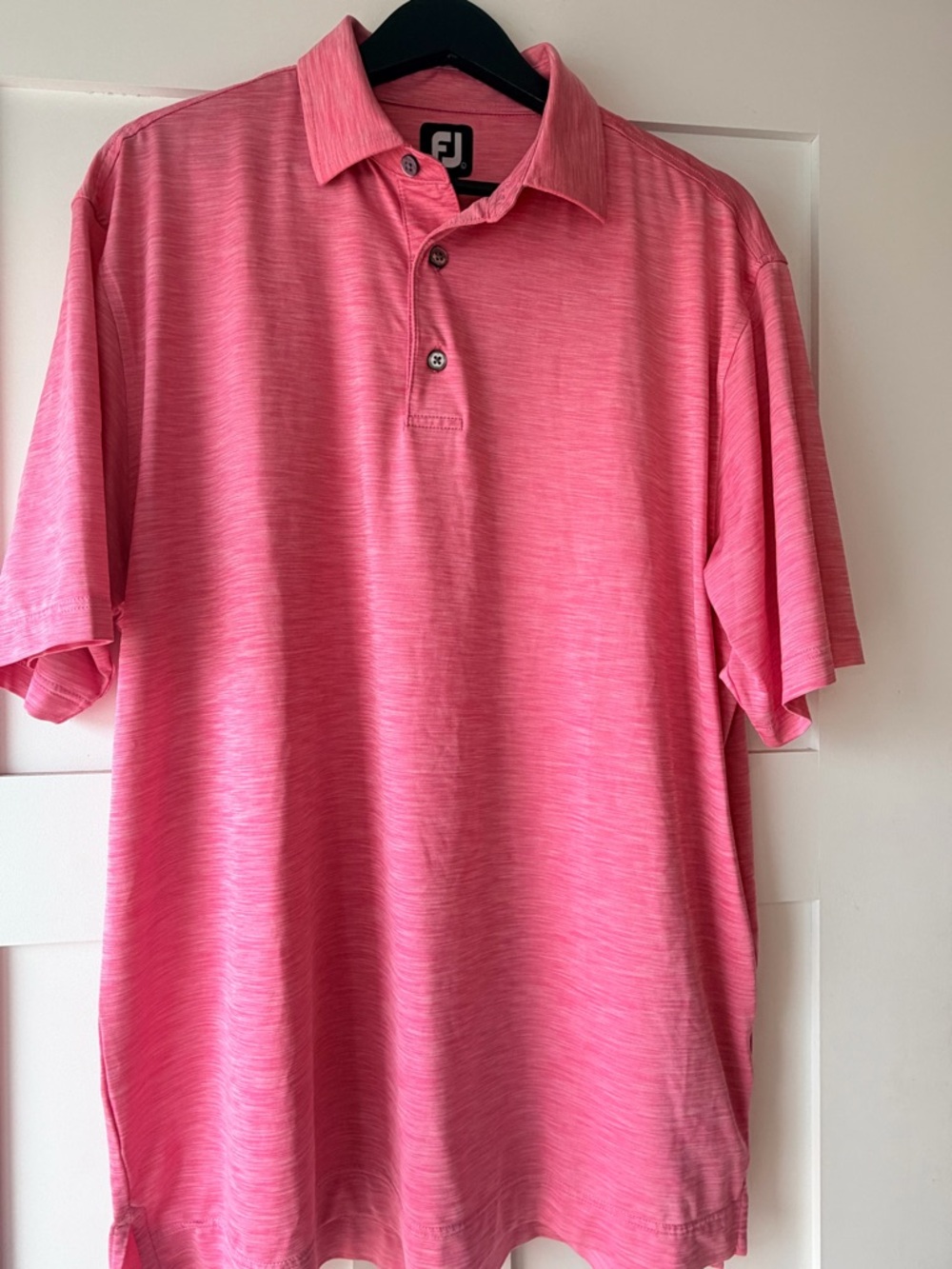 FootJoy Men's Heathered Pink Short-Sleeve Golf Polo